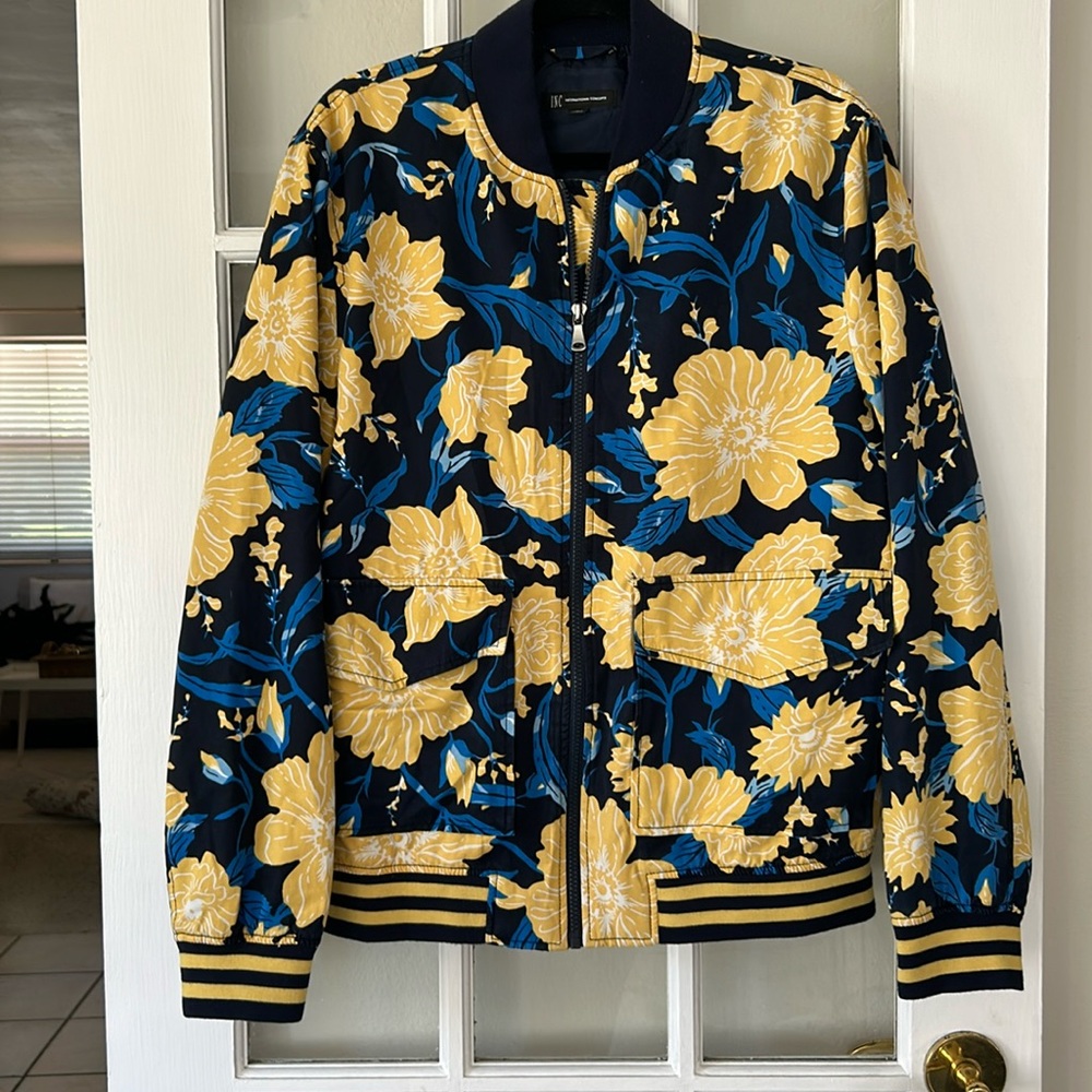INC International Concepts Floral Unisex Oversized Bomber Jacket